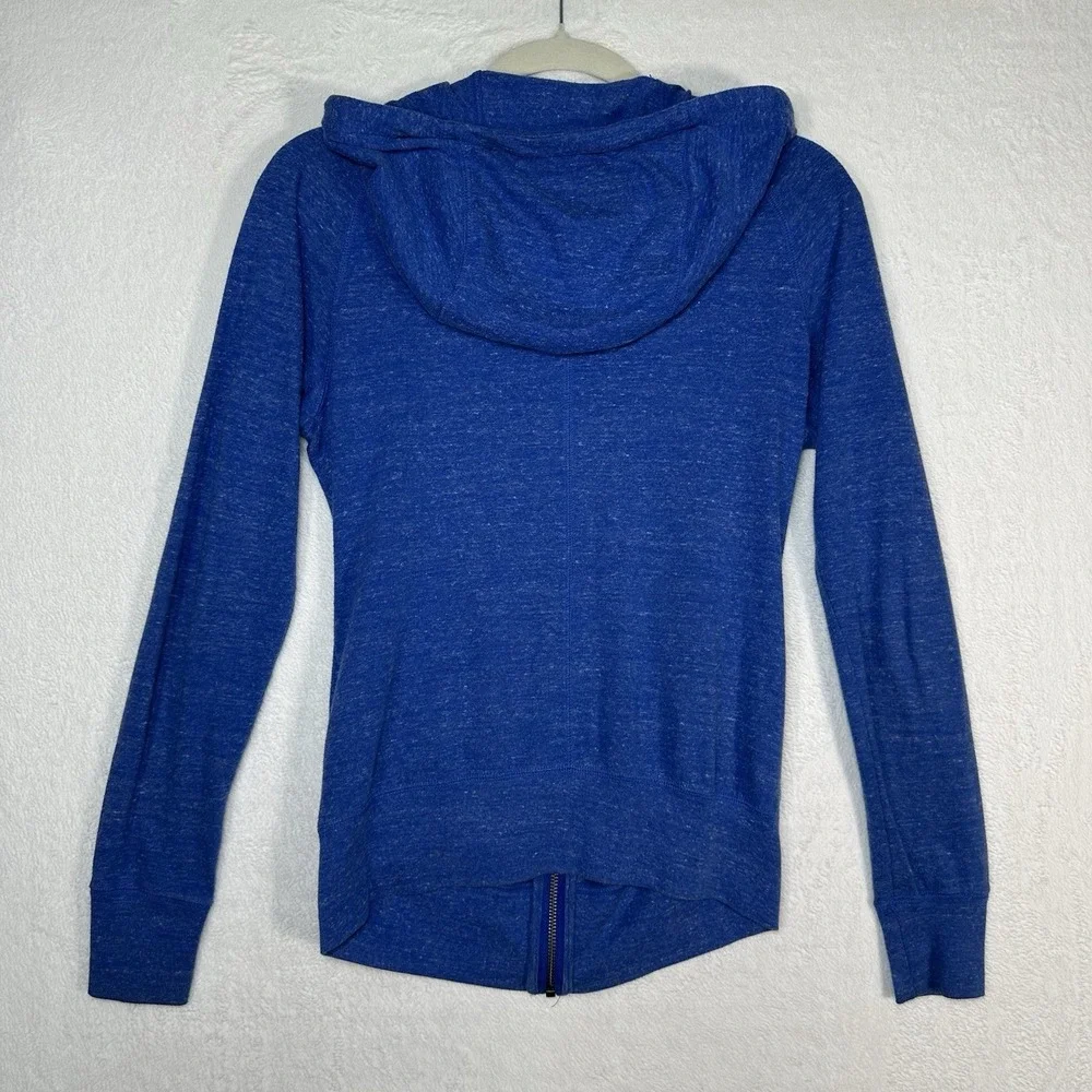 Nike Zip Up Hoodie Sweater Womens XS Blue Heathered Organic Blend Gym Sporty